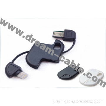 Round Ring Key Chain 8pin USB Cable for iPhone5c/5s (YTX320)
